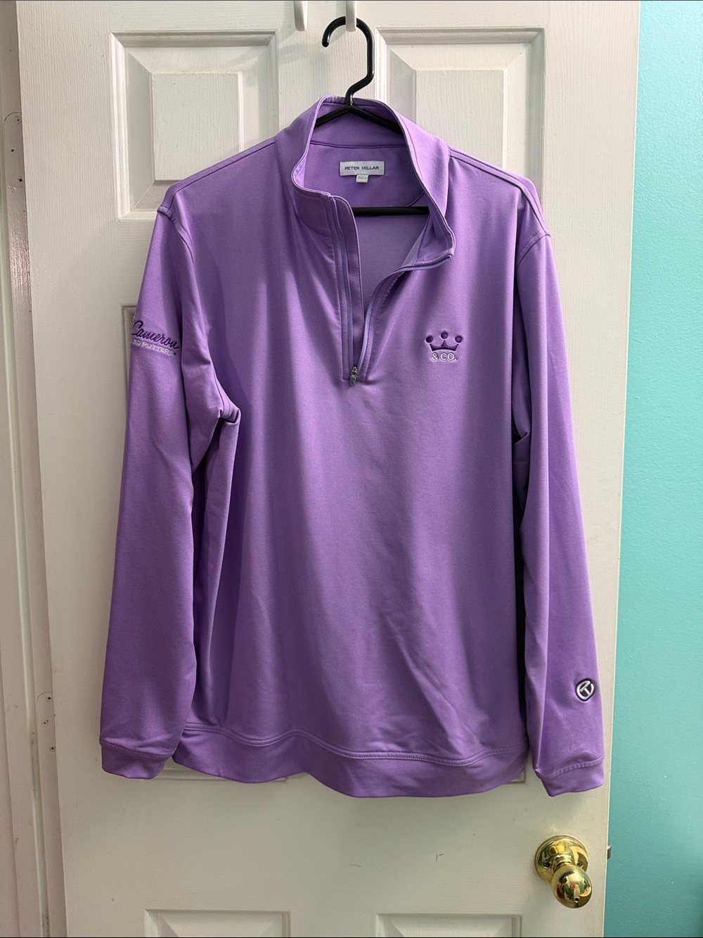 Peter Millar Purple Half-Zip Performance Pullover